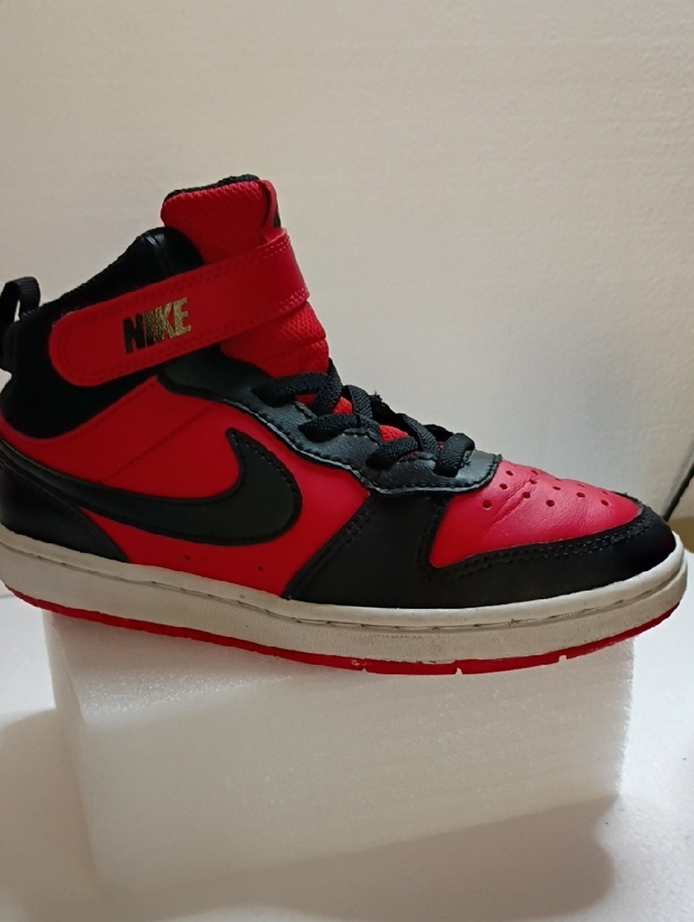 Nike Kids Red and Black Mid-Top Sneakers